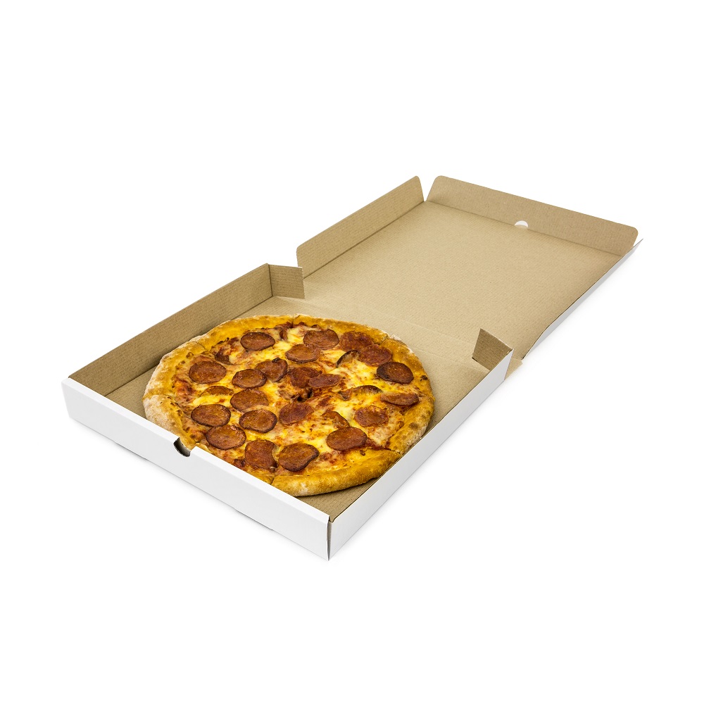 Коробка для пиццы 300x300x40 мм МГК Т−11E белый/бурый (фото 5) – купить в Москве
