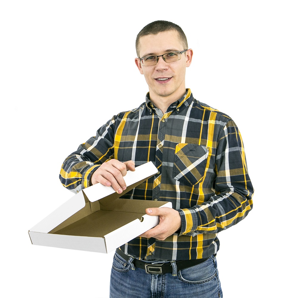 Коробка для пиццы 300x300x40 мм МГК Т−11E белый/бурый (фото 3) – купить в Москве