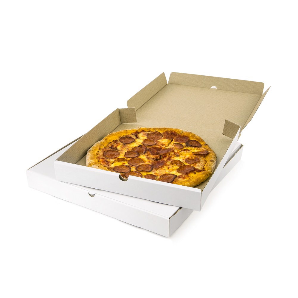 Коробка для пиццы 300x300x40 мм МГК Т−11E белый/бурый (фото 6) – купить в Москве